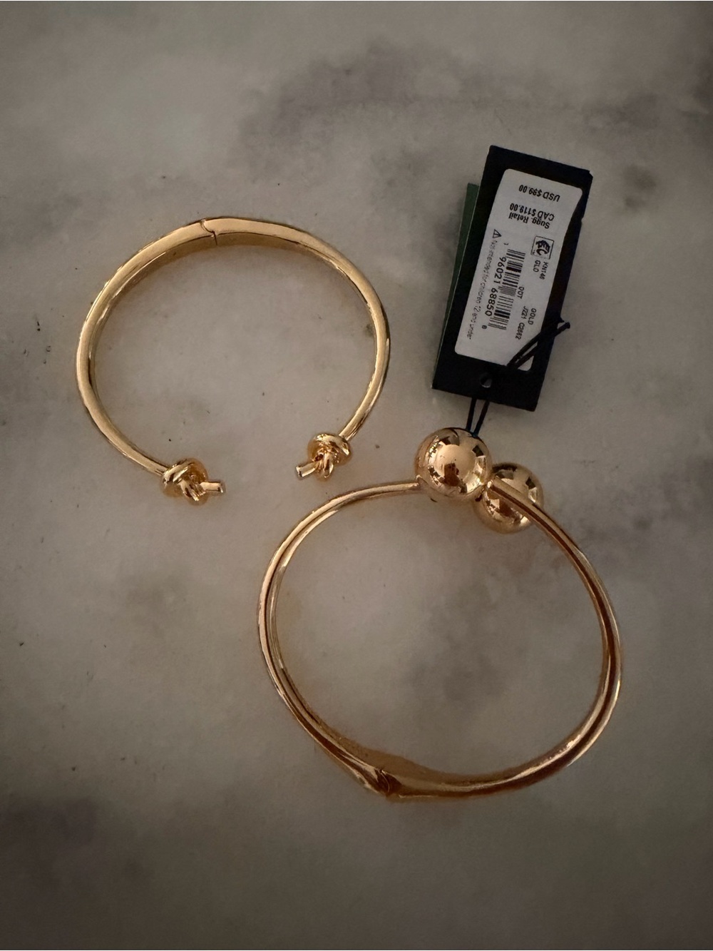 kate spade Gold Sculptural Ball Cuff Bracelet Duo